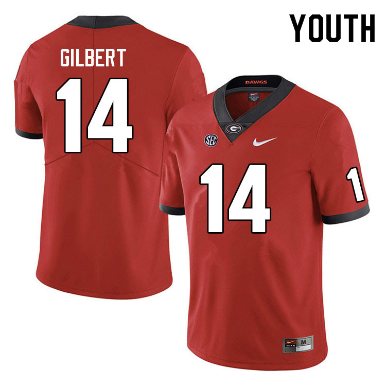 Youth #14 Arik Gilbert Georgia Bulldogs College Football Jerseys Sale-Red